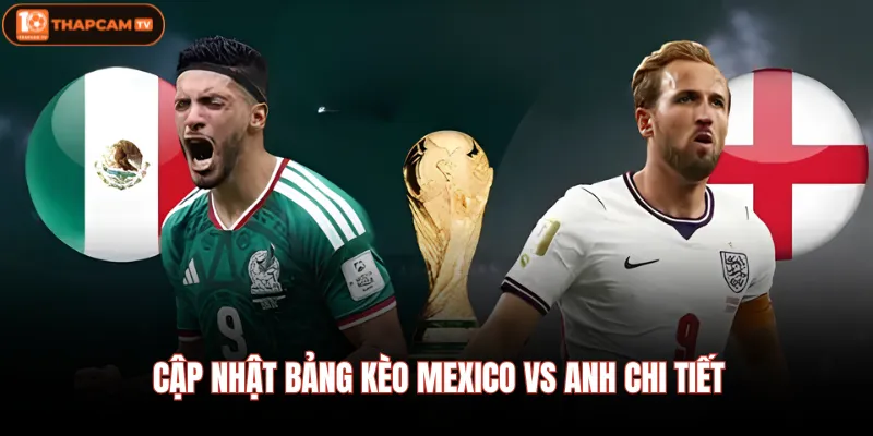 Cập nhật bảng kèo Mexico vs Anh chi tiết